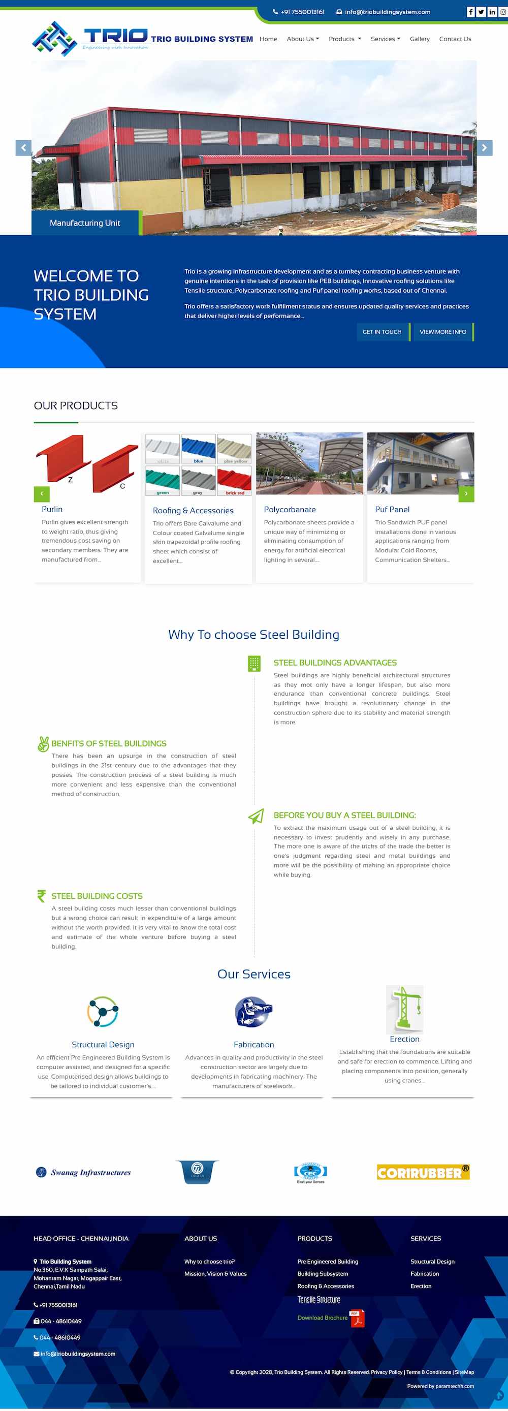 Website Screenshot - Trio Building System